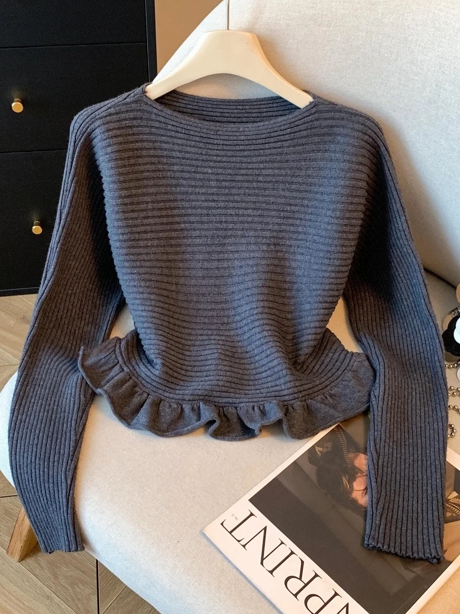 

Женский вязаный свитер с длинными рукавами, с капюшоном, приталенный, удобный, мягкий, в корейском стиле, для повседневной носки, базовый топ