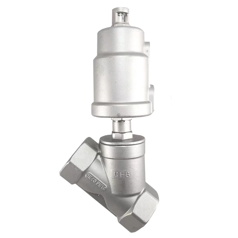 

DN40 Stainless Steel Pneumatic Actuator Angle Seat Valve Pneumatic Seat Valve 16bar For Steam Gas Oil Normally Closed