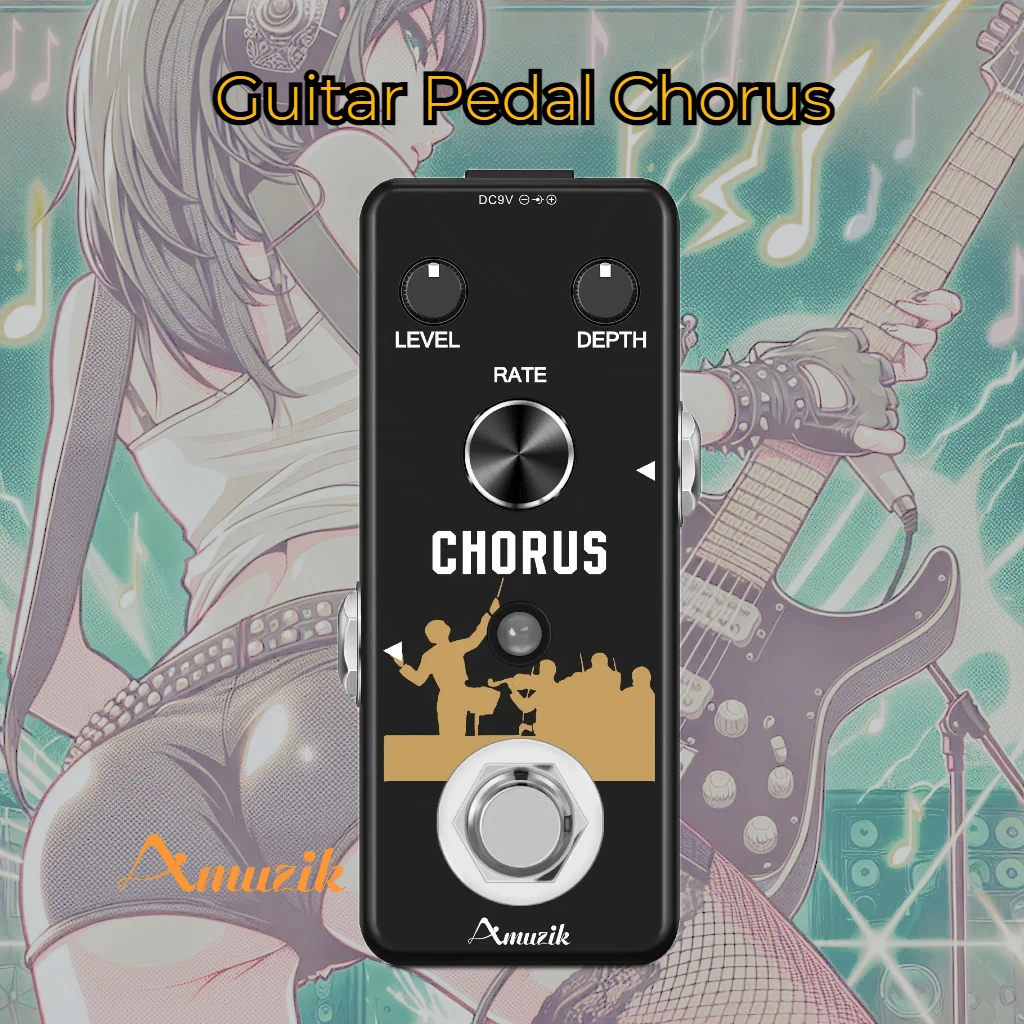 

Amuzik Guitar Pedal Chorus Effects Single Tutti Effector Analog Ensemble MN3007 BBD Circuit High Warm and Clear For Electric Bas