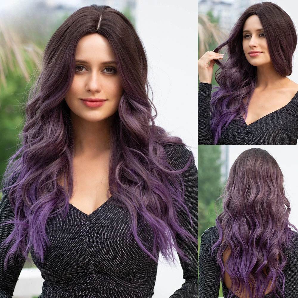 

European and American wigs, women's headgear, medium highlights, wavy long curls