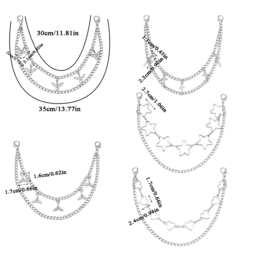 Y2k metalowy łańcuszek pasek do toreb wielowarstwowy łańcuch torby torba osobista uchwyt wisiorek modne delikatny Metal łańcuszek ozdoby