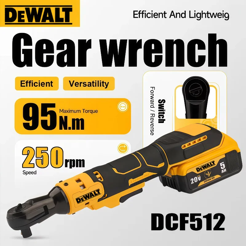

Аккумуляторный угловой гайковерт Dewalt DCF512 с регулируемой скоростью, многофункциональный, со светодиодной подсветкой, электроинструмент