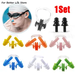 1Set 11G  Soft Silicone Elastic Unisex Nose Clip Earplugs Waterproof Swimming  Ear Plugs Surf Diving Pool Accessories