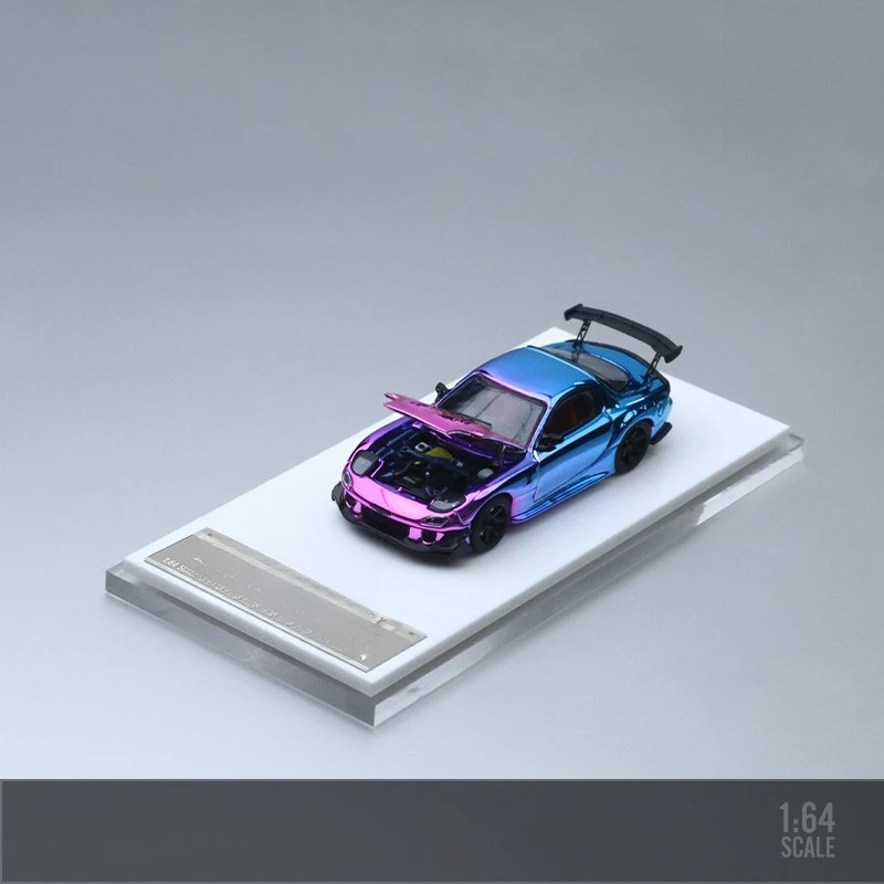 Mazda RX-7 Amamiya, versión de cubierta abierta, molde de coche de aleación de simulación de color galvanizado