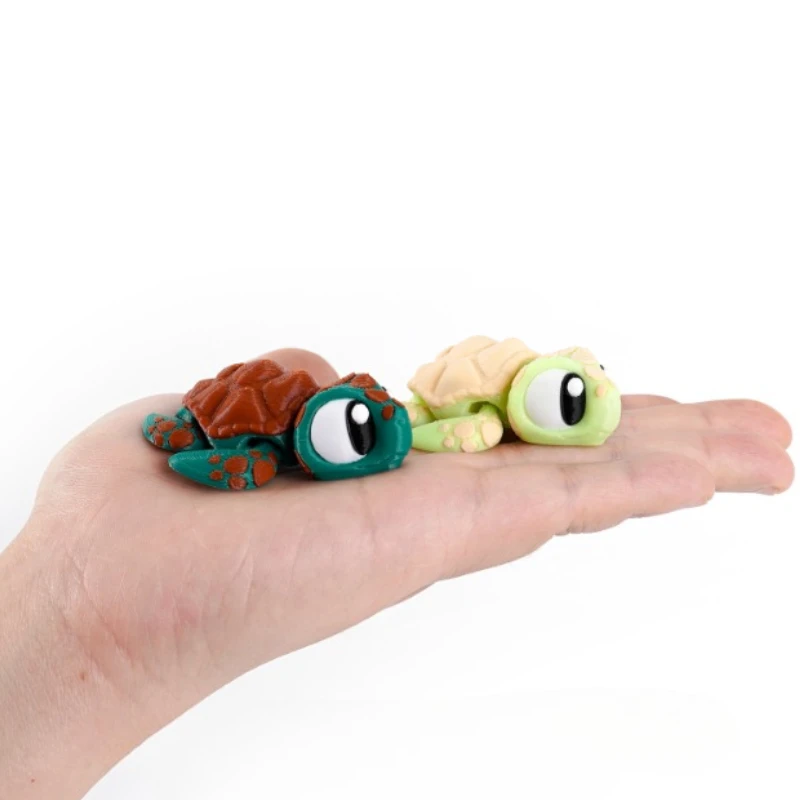 Figurina di tartaruga marina stampata in 3D - Simulazione realistica Decorazione animale Mini modello di tartaruga Giocattolo per scrivania per bambini Regalo di compleanno unico