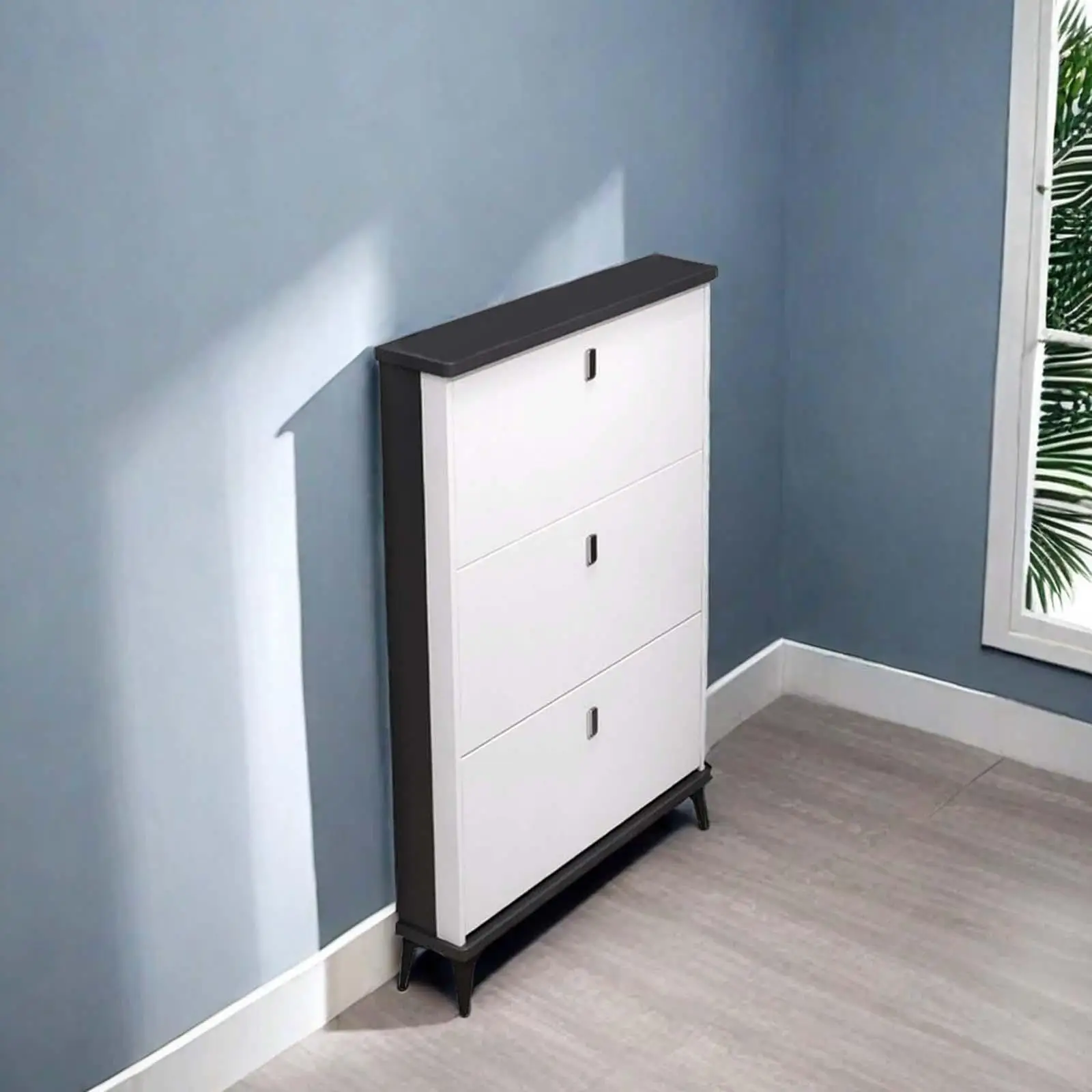 

Shoe Storage Cabinet with Flip Drawers for Entryway Apartment Small Space