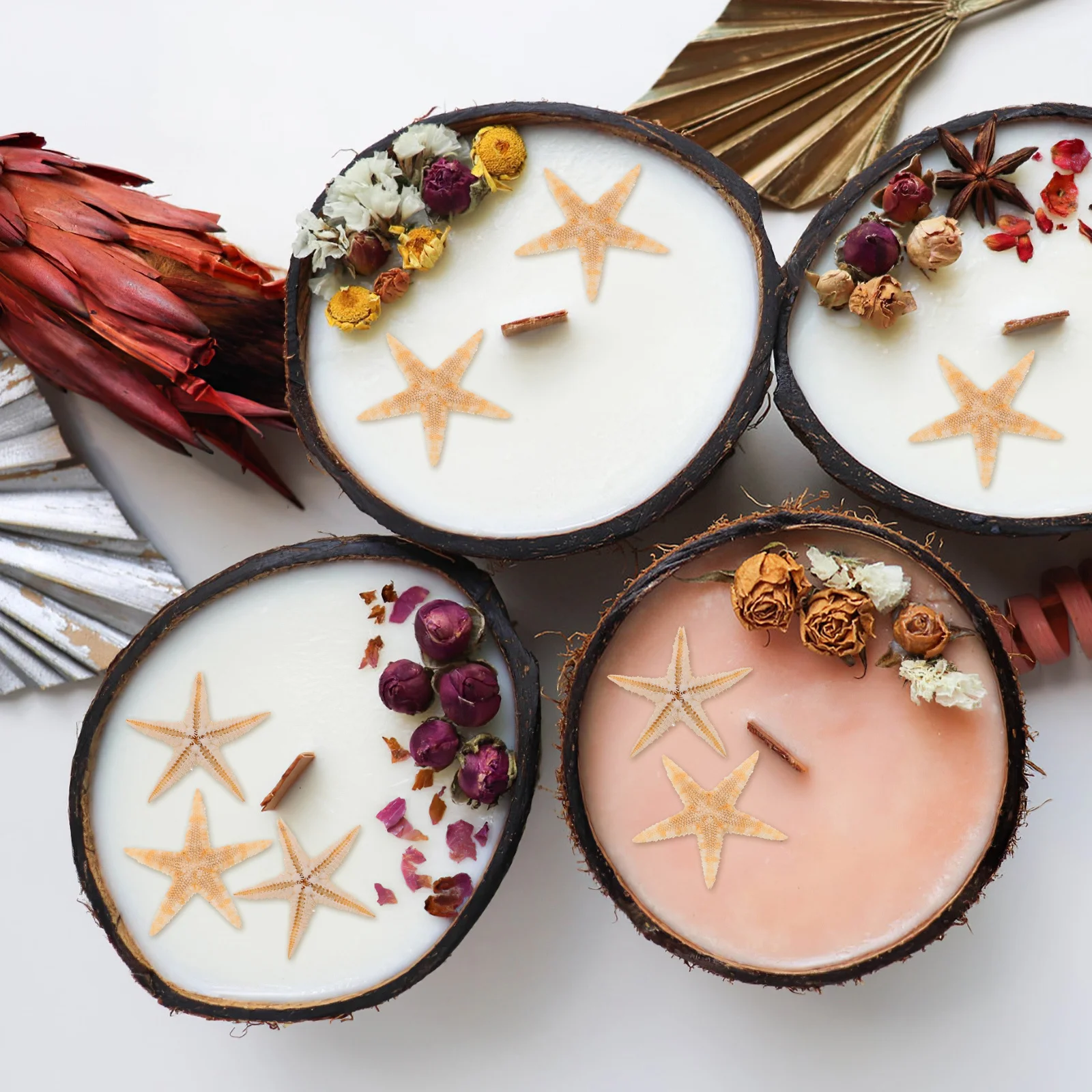 

20Pcs Natural Mini Sea Star Ornaments DIY Projects Scented Candles Epoxy Resin Crafts Oceanic Ambiance Home Decor