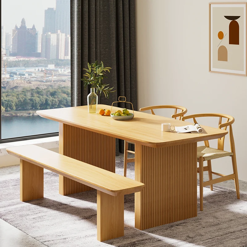 Natural Wood Luxury Dining Table Waterproof High Set Restaurant Dinning Tables Living Room Modern Mesas De Jantar Home Furniture