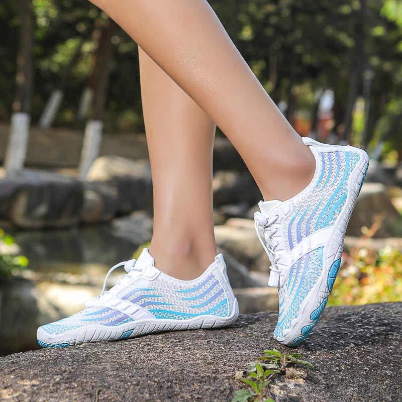 Breathable Mesh Water Shoes  Womens Drainage Hiking Footwear With Anti-Slip Wave Pattern Whitewater Rafting Essential Aqua Shoes