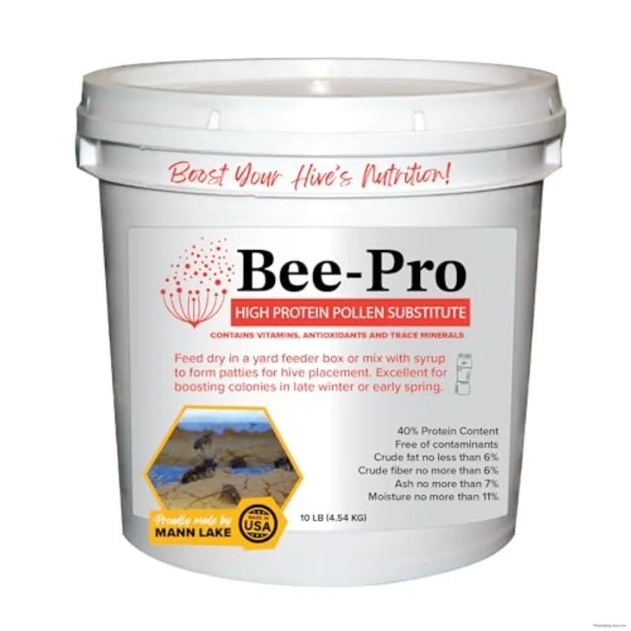 FD200 Bee-Pro Sustituto de Polen con Alto Contenido Proteico, Estimula la Salud de la Colonia, Libre de Productos Derivados de Animales, Rico en Vitaminas y Minerales