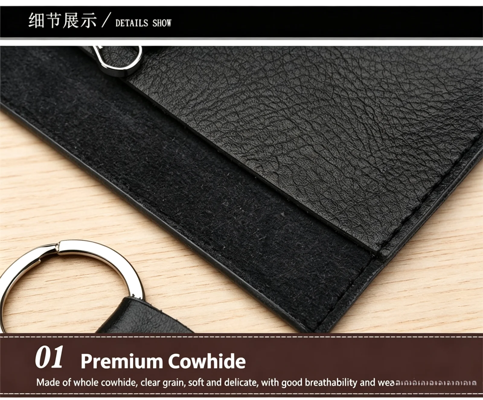 Echtes Leder Schlüsselanhänger Schlüsselhalter Organizer Tasche Autoschlüssel-Geldbörse Haushaltshelfer-Etui Mini-Kartenetui für Männer und Frauen Hochwertiges Geschenk – Detail 10