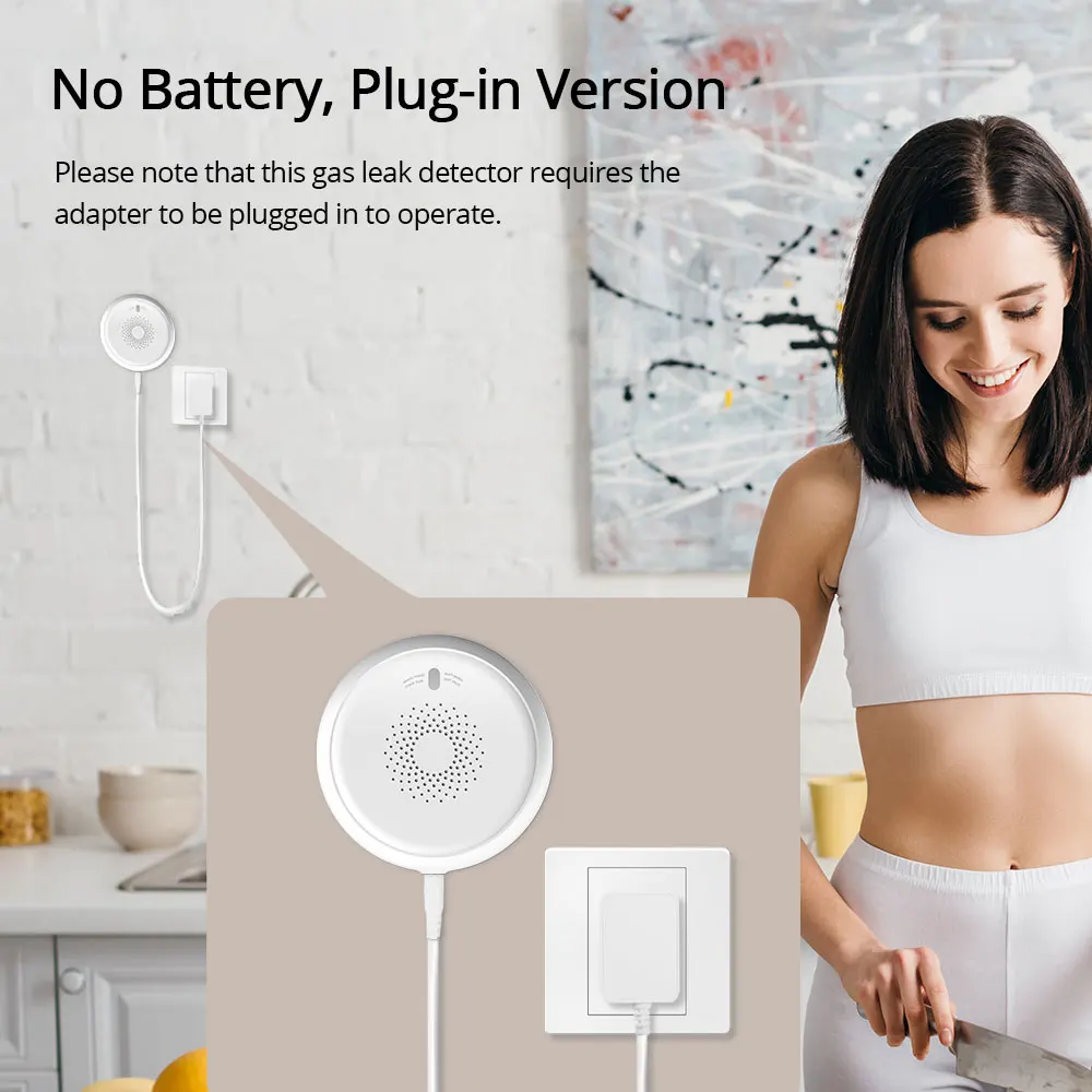 Zemismart Zigbee مستشعر كشف الغاز الذكي لخط الأنابيب نظام إنذار أمان الغاز الطبيعي كاشف تسرب الغاز العمل مع Tuya