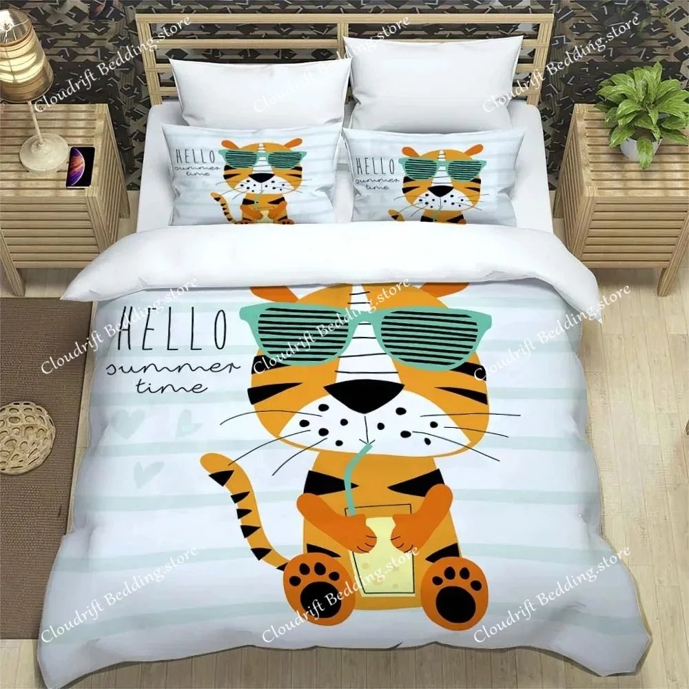 Cartoon cute simple pattern soft and comfortable Customizable bedding set for Boys comforter bedding sets Complete size