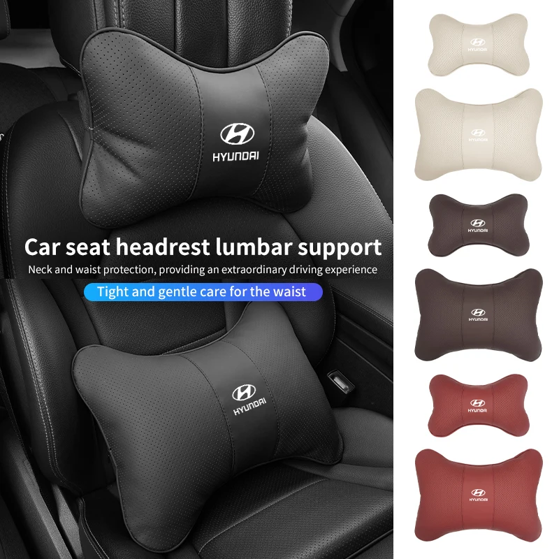 Car Neck Pillow Protective Lumbar Support Breathable Cushion For Hyundai Tucson IX35 I30 I20 Kona Coupe Veloster I40 Getz