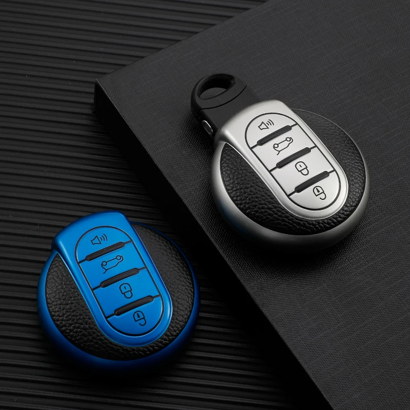 4 Buttontpu Lederen Auto Key Case Cover Shell Voor Bmw Mini Cooper Clubman Countryman F54 F55 F56 F57 F60 Protector accessoires