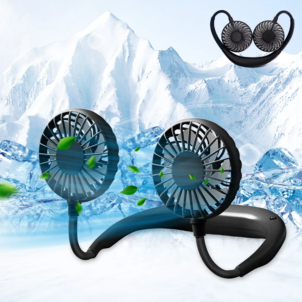 

Портативные подвесные вентиляторы на шею, 3-скоростные регулируемые шейные вентиляторы, двойной вентилятор, перезаряжаемый через USB, для дома, офиса, для путешествий на открытом воздухе