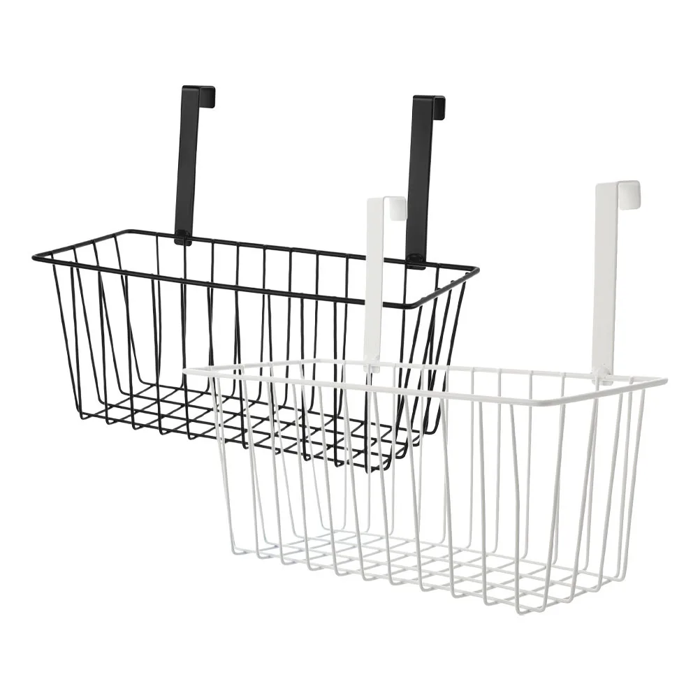 

2Pcs Hanging Storage Basket Sturdy Wire Basket for Bathroom Supplies Kitchen Condiments Flower Pot Holder Modern Minimalist