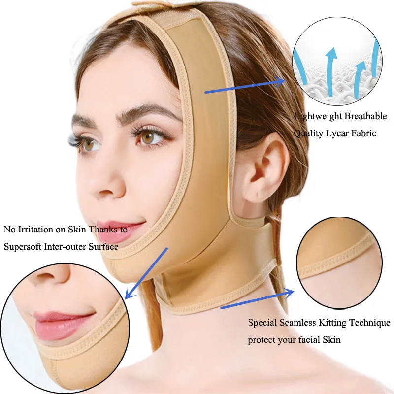 

Best Medical Grade Chin Compression Garment After Facial Liposuction Surgery Neck Cover Strap Bandage