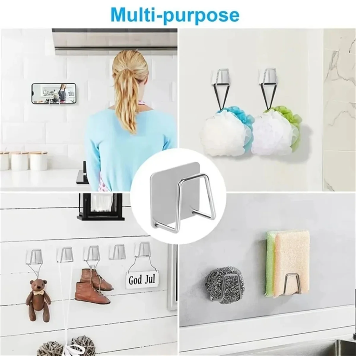 Soco-Free Esponja Dreno Rack, Rack De Armazenamento De Pano, Lã De Aço, Pia Rack