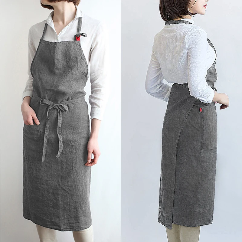 Adjustable bib with pocket cooking kitchen apron Women\'s and men\'s chef apron