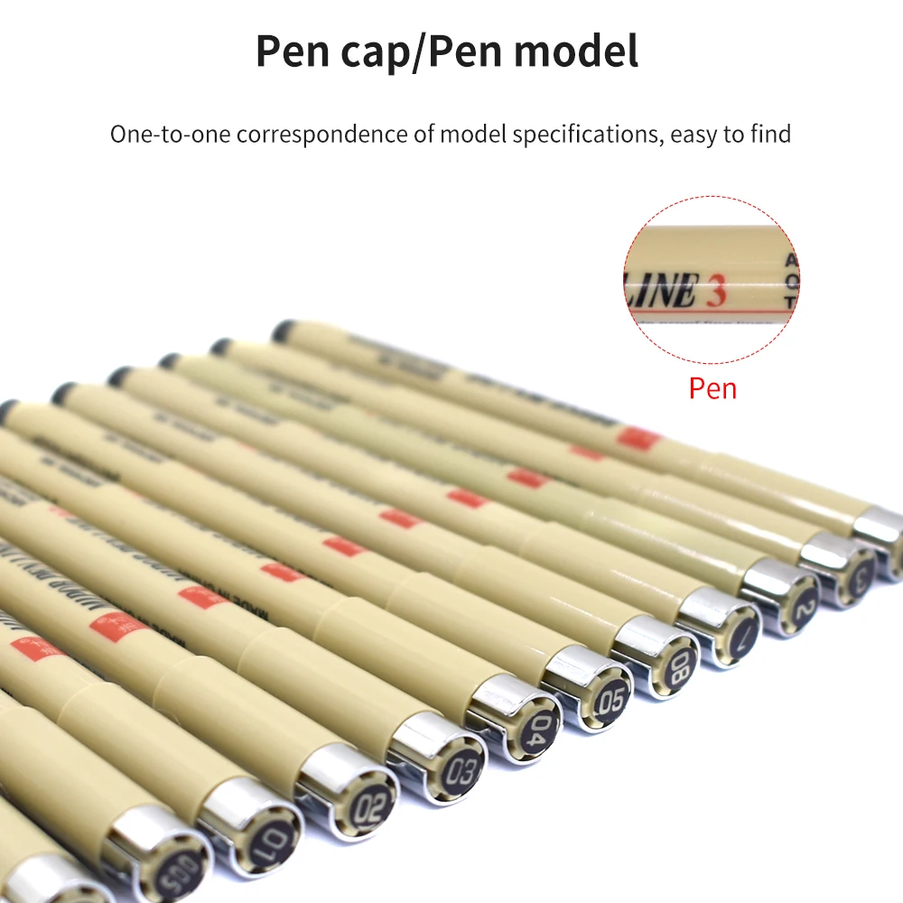 TISHRIC الصباغ بطانة رسم علامات ميكرون أقلام تلوين القلم رسم بطانات 003 005 01 02 03 04 05 فرشاة finelliner إبرة أقلام