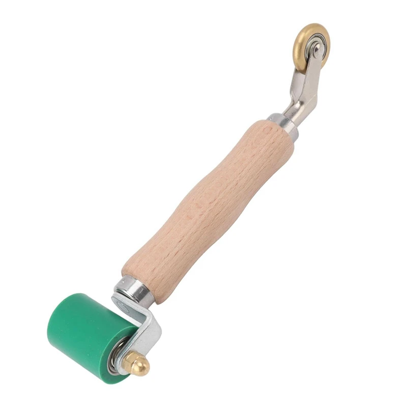 40Mm Wallpaper Roller Seam Roller Steel, Wood Handle Silicone Seam Roller Dual Use Brass Wheel For PVC Welding B Easy To Use