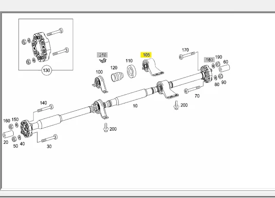 New New Driveshaft Center Support Bearing For Mercedes W221 S280 S300 S350 S400 2214101881