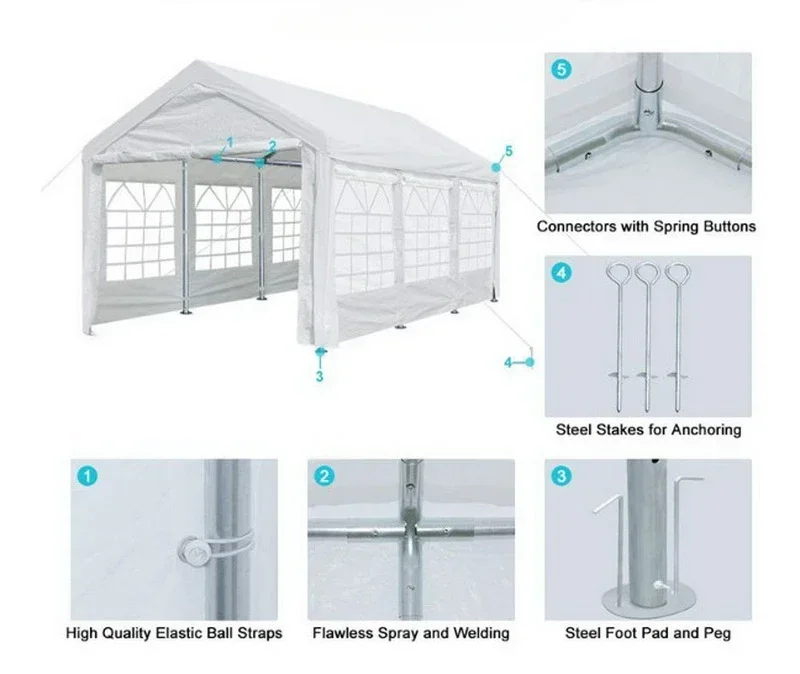 Galvanized Steel Pipe Outdoor Party Tent with Removable Window Sidewalls