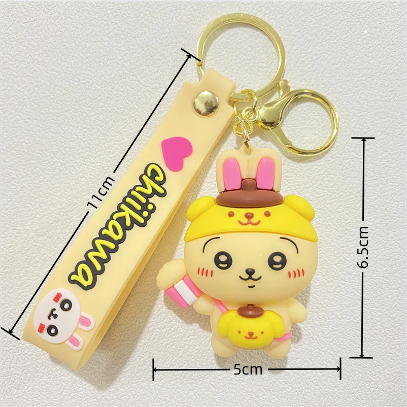 Kawaii Chiikawa Keychain Fashion Bag Charm Car Key Accessories Hachiware Usagi Action Figural Desktop Ornaments Birthday Gifts