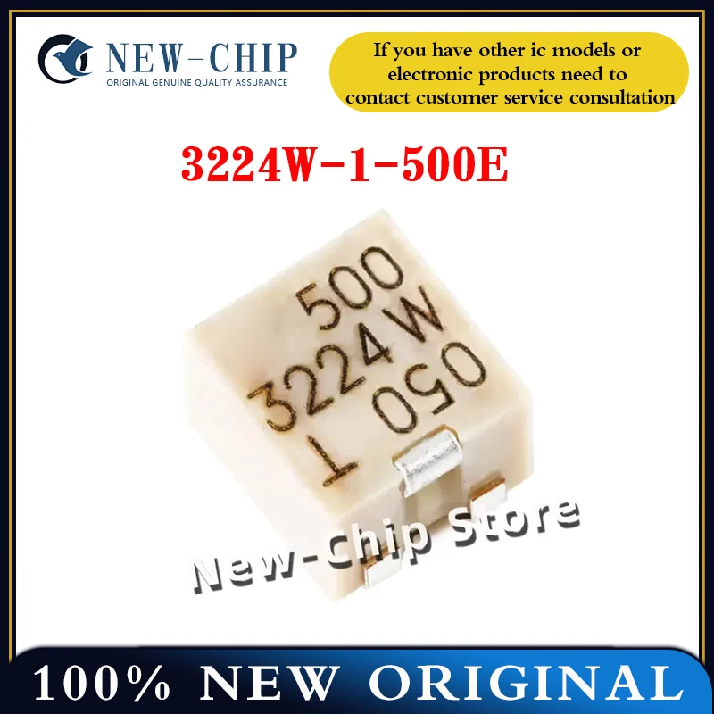 Uno 3224W-1-500E 50R 100 W, Nouveau, Original, 5PCs-3224 PCS/Uno