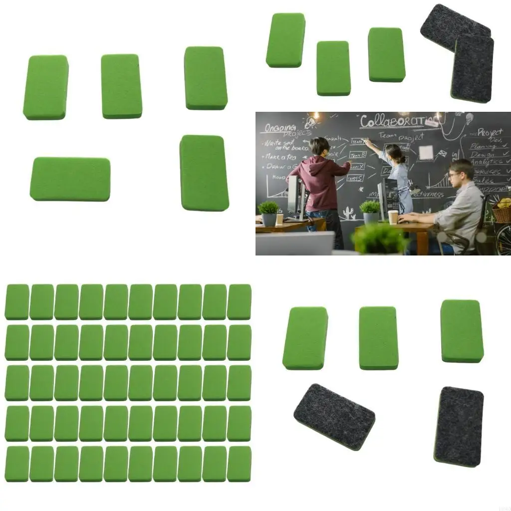 

Whiteboard Erasers with Felt Pad Light Weight EVA Whiteboard Eraser Cleaners H8WD