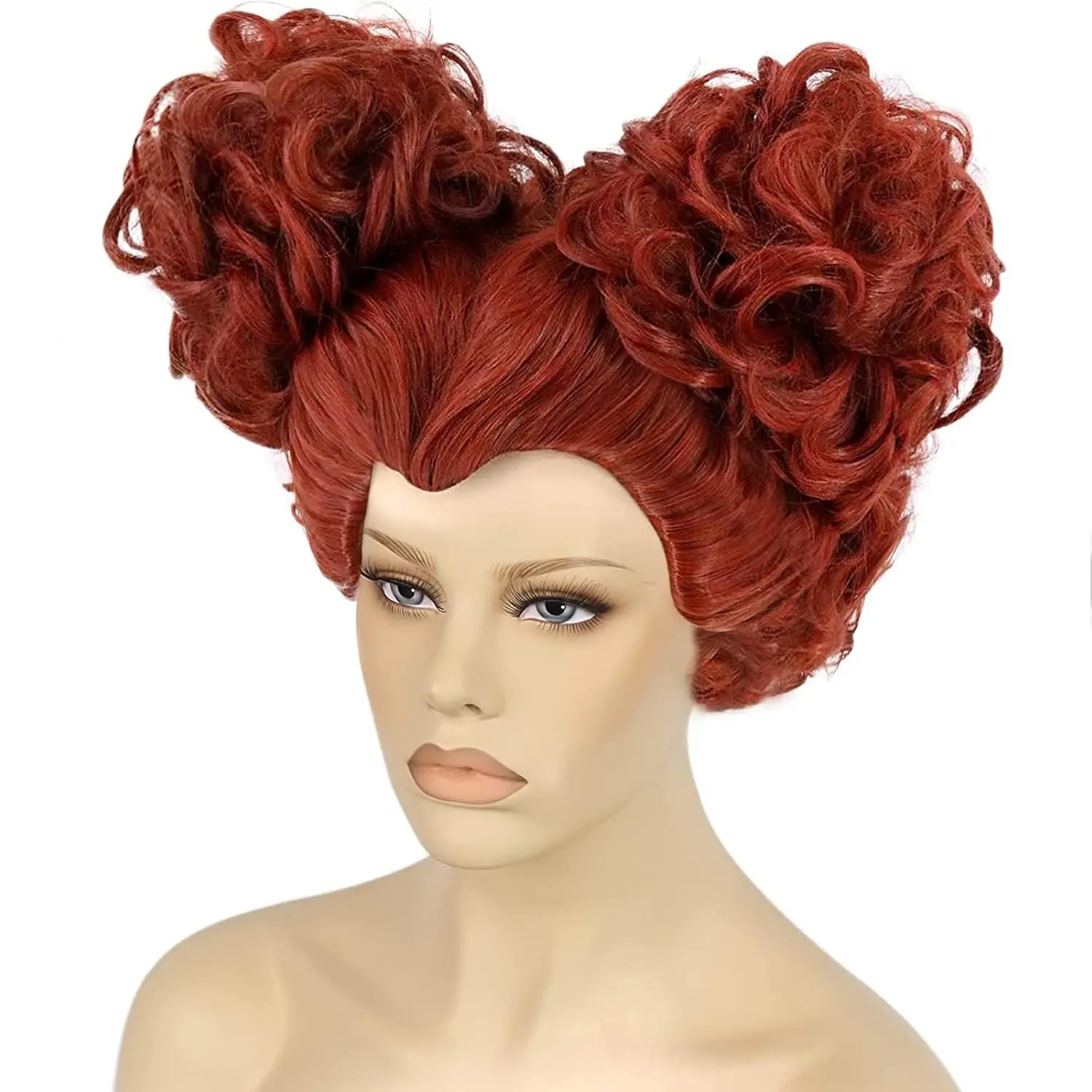 Parrucche per panini a cuore riccio corto da donna marrone rosso per parrucca Anime Queen of Hearts per parrucche per costumi Cosplay per donne di Halloween Peluca