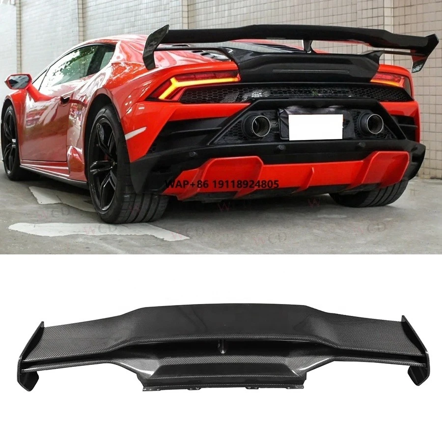 

Real Carbon Fiber STO Style GT Rear Wing for Huracan EVO 2014+ Double Layers Rear Trunk Spoiler Tail Wing Body Kits