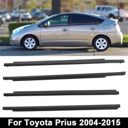 黒の車の窓のモールカーボンストリップ、toyota prius 2004-2015、4個用のシールベルト