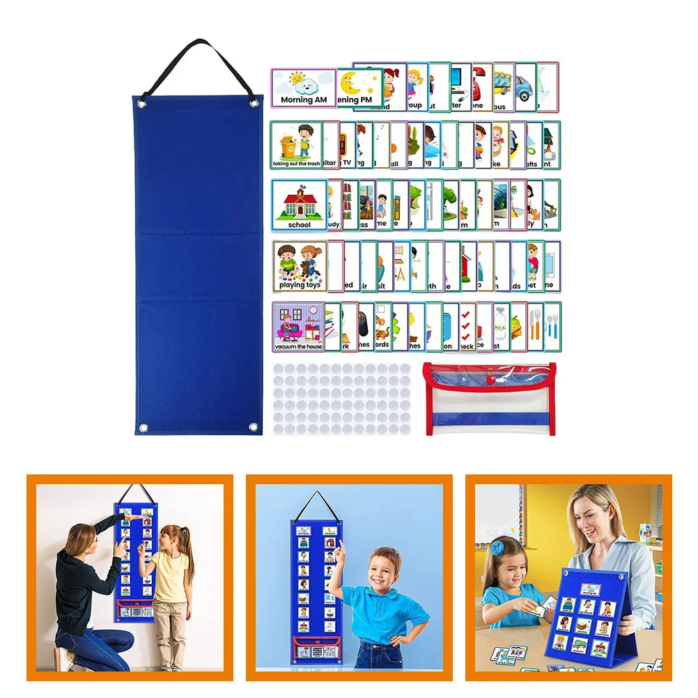 Calendar Fleece Charts Learning Materials Bedtime Routine for Toddlers Daily Kids Visual Schedule