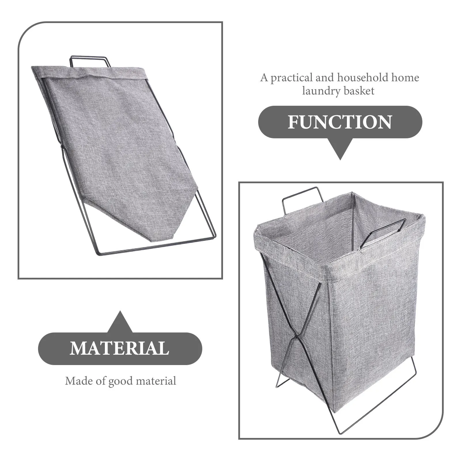 

Laundry Basket Foldable Iron Frame Large Capacity Soft Cotton Linen Fabric Home Clothes Hamper Laundry Basket Sundries Holder