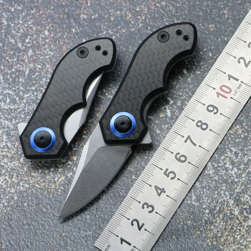 0022 Folding Knife 8CR13 Blade Steel Carbon Fiber Handle Outdoor Tactical Camping Hunting Fishing Survival Pocket EDC Tools