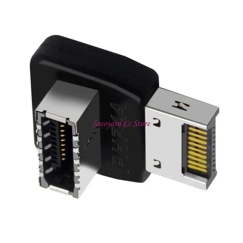 N3UC USB Connectors Adapter USB3.1 Type-E 90 Degree Converters Adapter Case Front Type E Desktop Computer Connectors