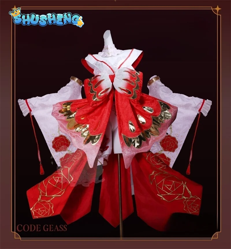 Disfraz de Cosplay de Anime C.C. Code Geass, Vestido Kimono Sexy C.C., Nuevo Disfraz Rojo de Oiran, Uniforme Sexy para Juego de Roles Femenino