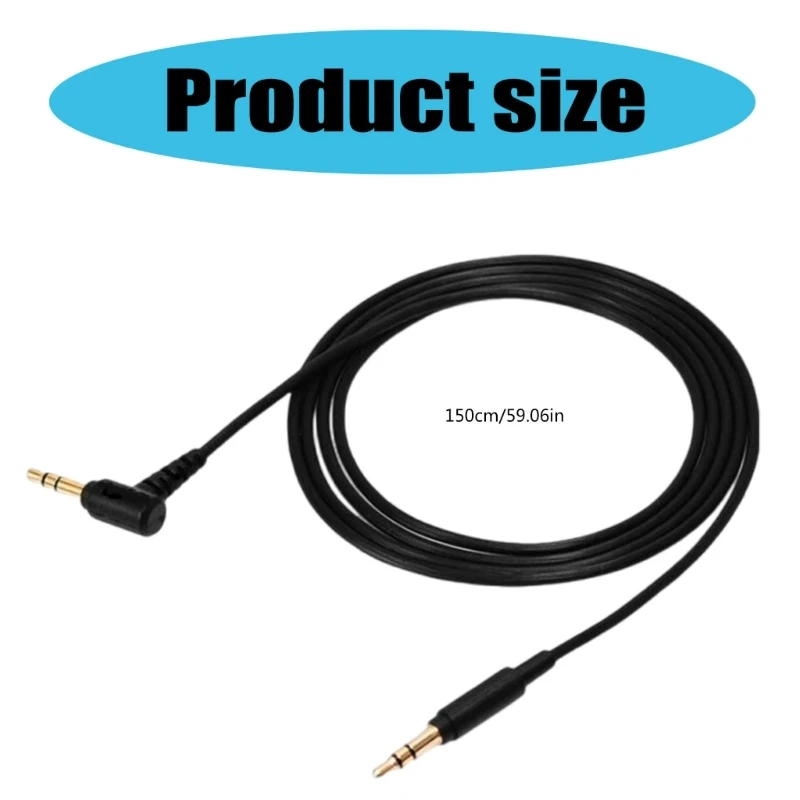 Cable auxiliar 3,5mm, transmisión estable, Cable auriculares para modelos auriculares 100A H600A 100ABN H900N, 1,5 m