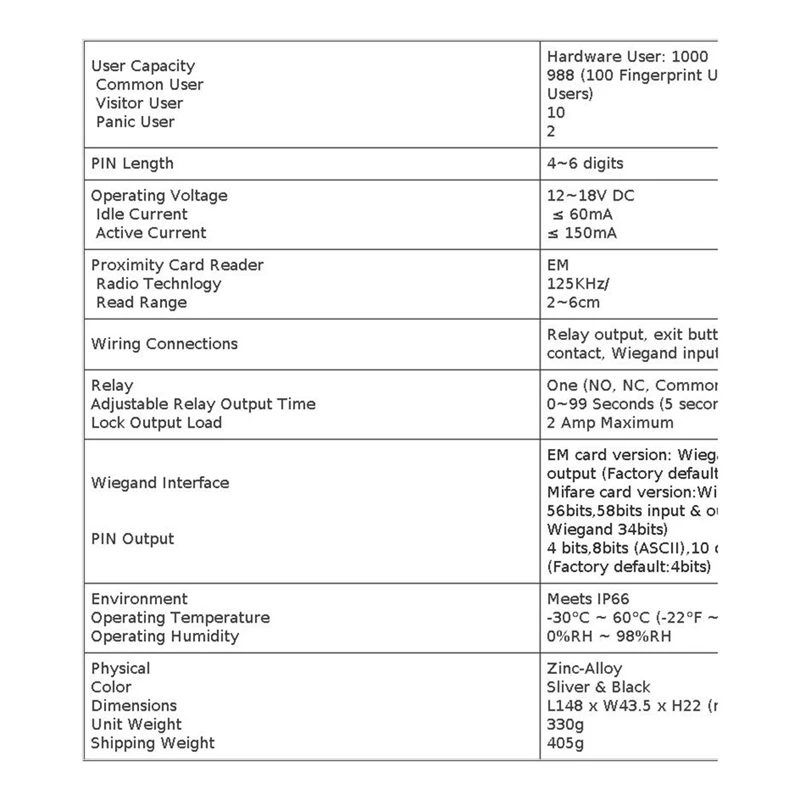 Czarny, smukły plastikowy obudowa z klawiaturą, system kontroli dostępu do drzwi z czytnikiem linii papilarnych Tuya WiFi TTLock, czytnik kart 125KHz - A23U