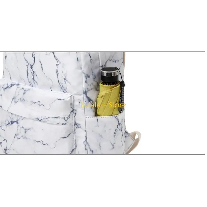 

Y4QA Marble Backpack for Teen Girls School Bookbag Set with Lunch box and Pencil Bag