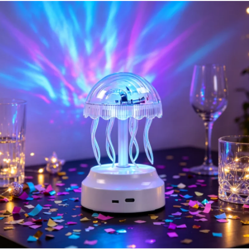 Color Changing Jellyfish Night Light, LED Ocean Projection Lamp for Bedroom Living Room Decoration