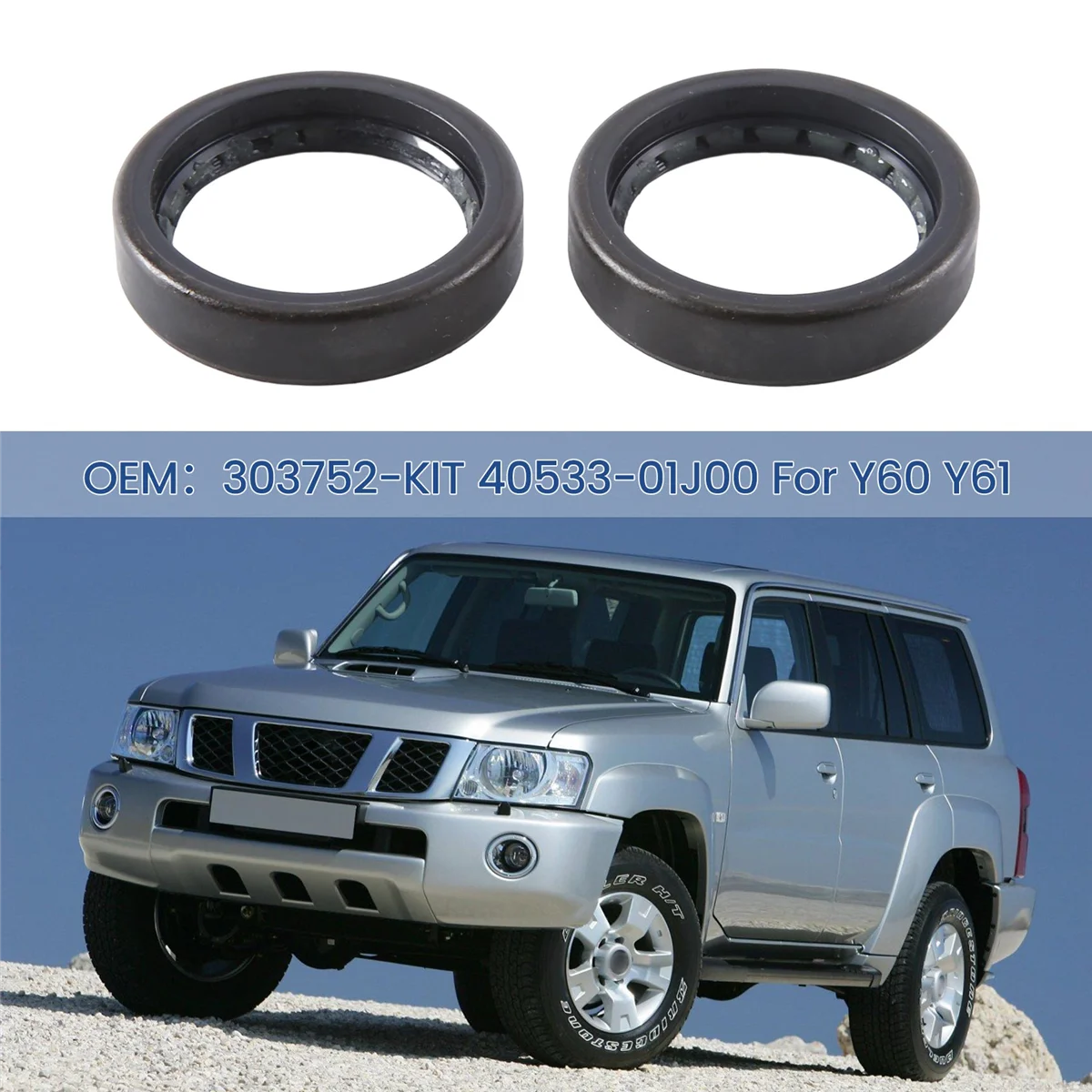 

Комплект сальников передней оси, 2 шт., для Patrol Y60 Y61 303752 -КОМПЛЕКТ 40533-01J00