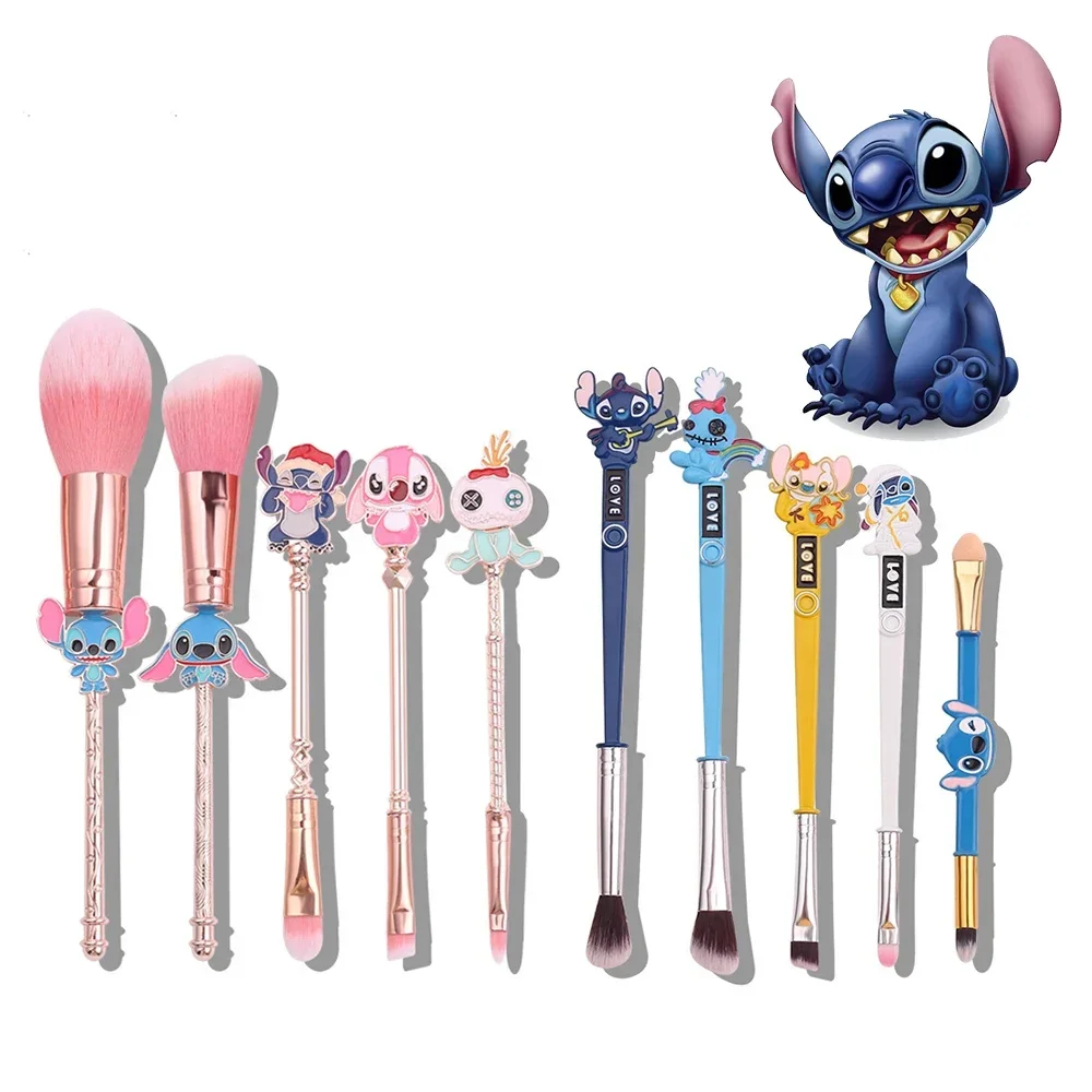 Anime Cartoon Stitch Peripheral Makeup Brush Set For Women Girls Gift Eyeshadow Kabuki Blending Make Up Brush Beauty Tool Makeu