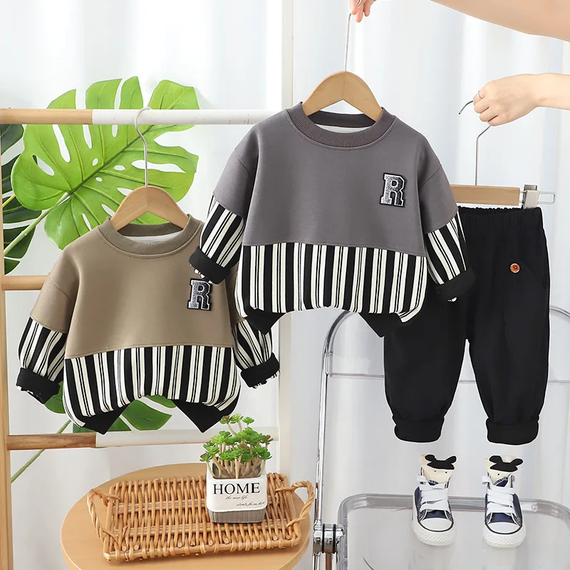 

Boys Clothes Sets Spring Autumn 2024 Children Casual Sweatshirts Tops Pants 2pcs Sports Suit For Baby Jogging Tracksuits Kids 5Y