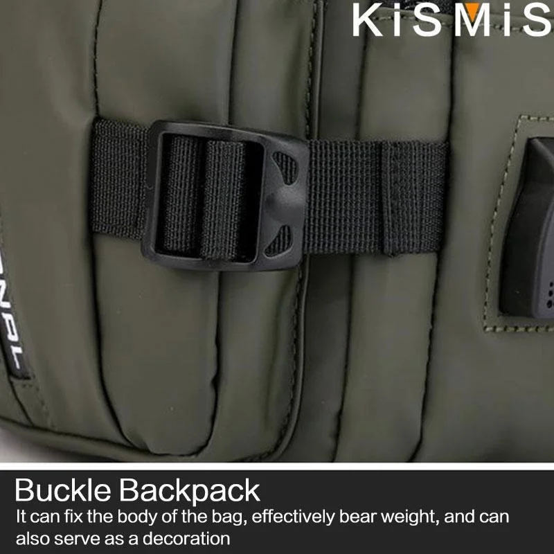 KISMIS Herren Multifunktions-Umhängetasche, Schultertuch, Brusttaschen, Umhängetasche, lässig, für Herren, USB-Ladehandtasche – Detail 8