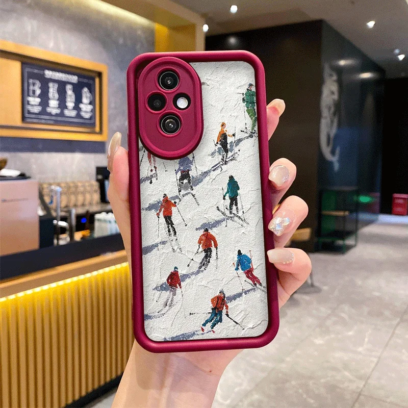 النفط اللوحة الفن الثلوج مشهد التزلج جراب هاتف لهواوي نوفا 11i 10 9 SE P20 P30 برو Y70 Y90 ماتي 50 40 30 برو 5G غطاء ناعم #6