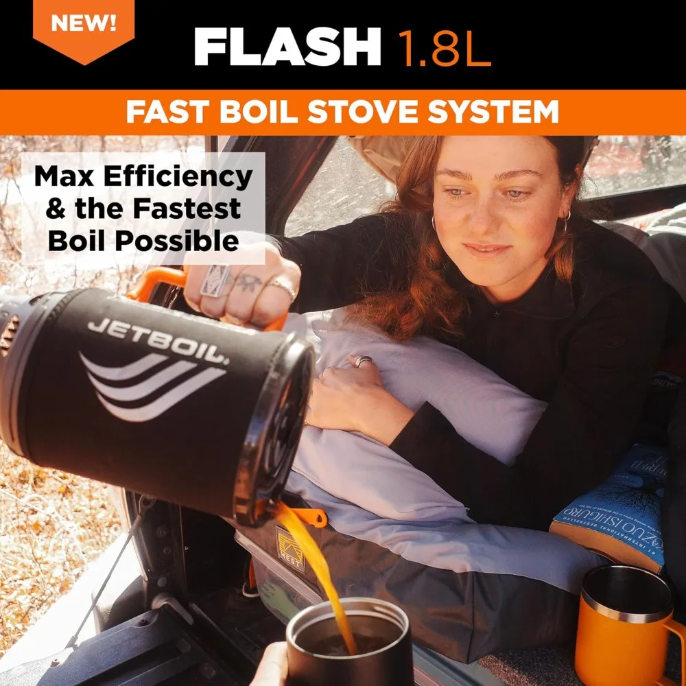 Portable Fast Boil Camping Stove with Auto Ignition Propane Isobutane Burner Cooking Cup