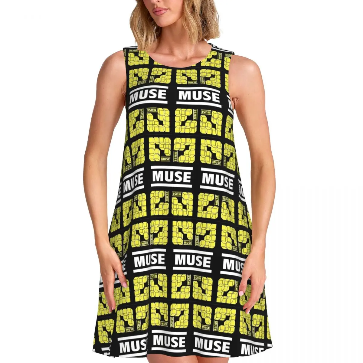 

Женские летние платья без рукавов M-Muses на заказ, повседневные сарафаны в стиле рок-группы, пляжные накидки, платье без рукавов для пляжных путешествий